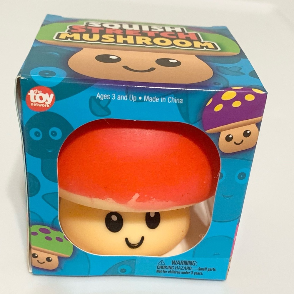 Squish Stretch Mushroom NEW Squishy Sensory Toy RED